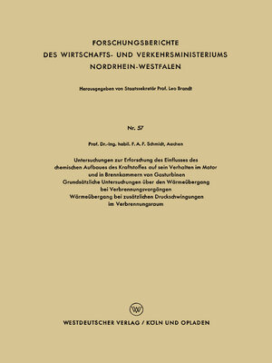 cover image of Untersuchungen zur Erforschung des Einflusses des chemischen Aufbaues des Kraftstoffes auf sein Verhalten im Motor und in Brennkammern von Gasturbinen